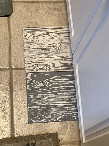 Customer photo review of Woodgrain - Mesh Stencil 12x18