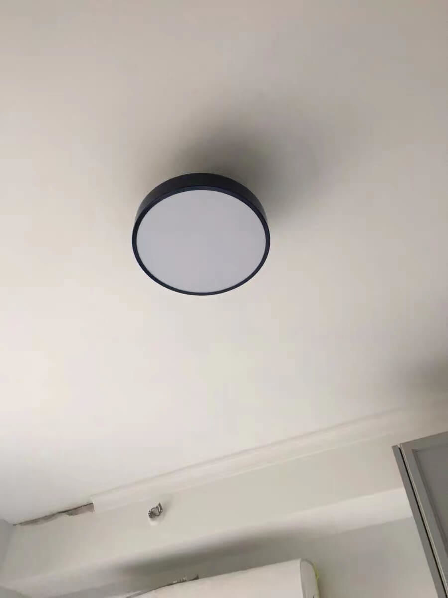 Customer photo review of Blue LED Acrylic Drum Semi Flush Mount Ceiling Light