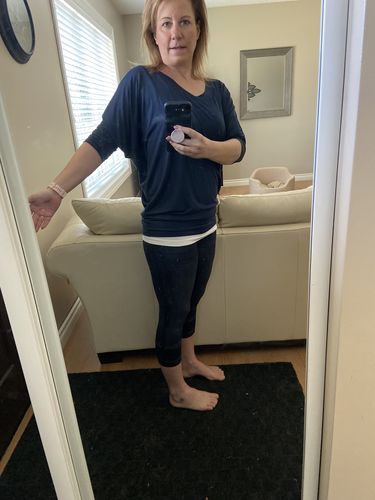 Customer photo review of Denim Crop Legging (Indigo)