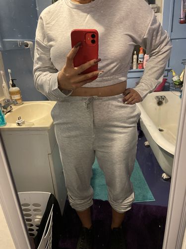 Customer photo review of Solid Sweatshirt & Jogger Pants Set