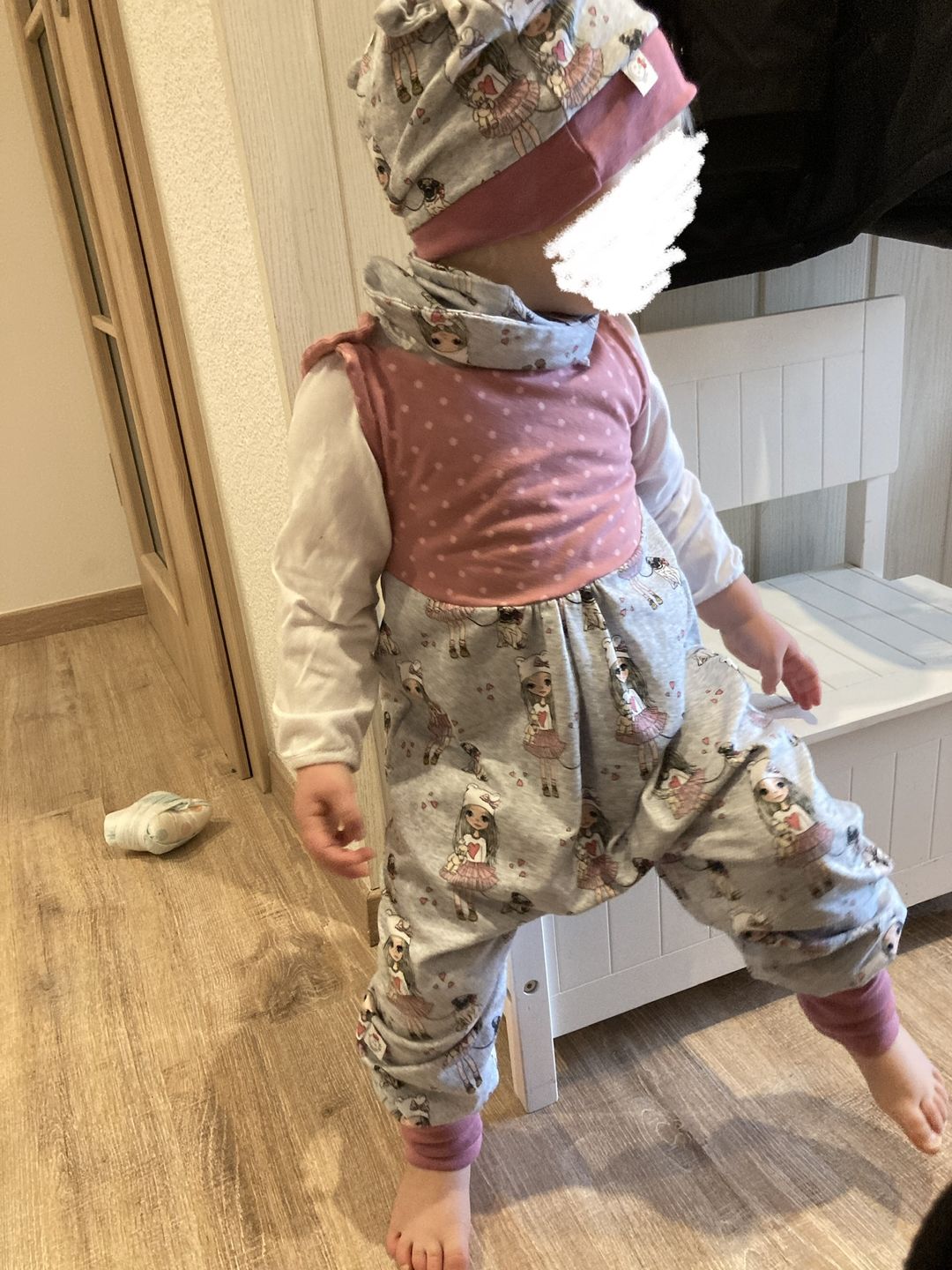 Customer photo review of Atelier MiaMia Strampler kurz und lang auch als Baby Set Püppchen Rosa 238