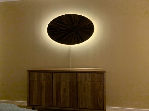 Customer photo review of Wandlampe Holz LUNAR