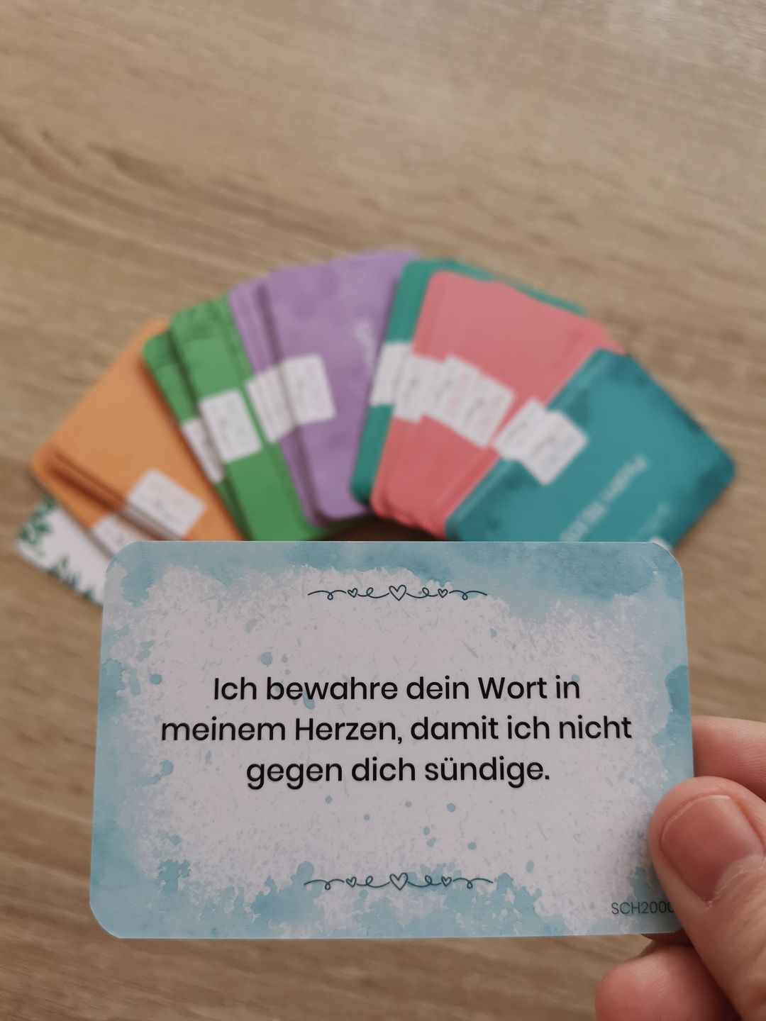 Customer photo review of Wort im Herzen · Basis-Set mit 48 Lernkarten · Bibelverse