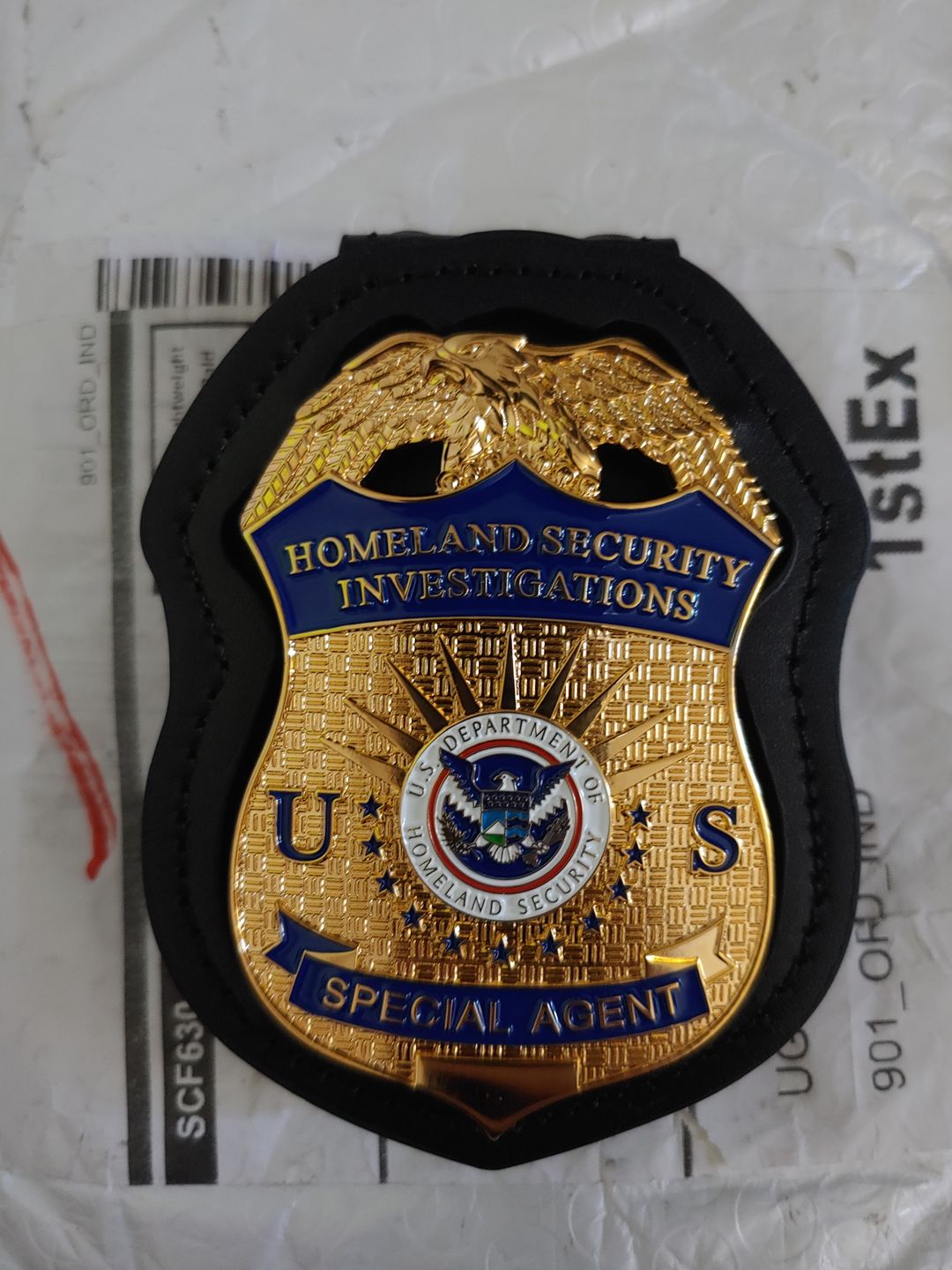 Customer photo review of US HSI Homeland Security Investigations Special Agent Badge Solid Copper Replica Movie Props
