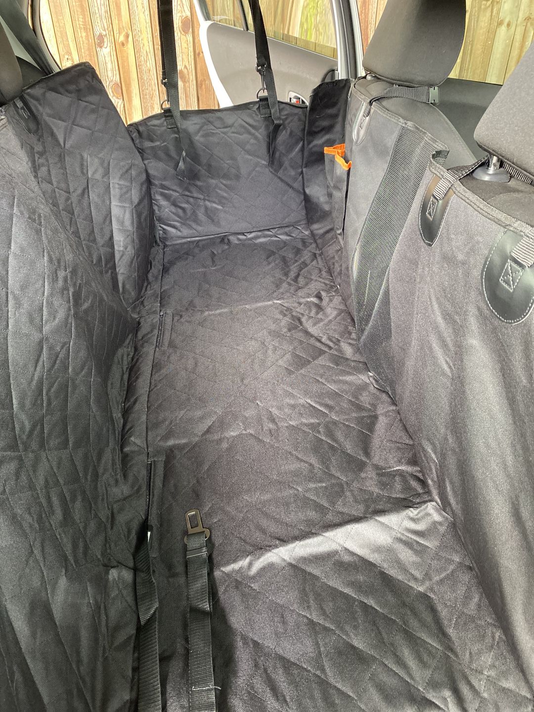 Customer photo review of Waterproof Pet Car Seat Cover With Mesh Window + Free Buckle Leash