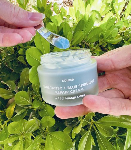 Customer photo review of Blue Tansy + Blue Spirulina w/ 5% Niacinamide Repair Cream