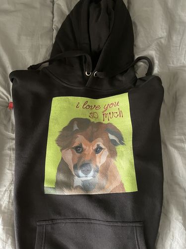 Customer photo review of Custom Pet Hoodie (Black)