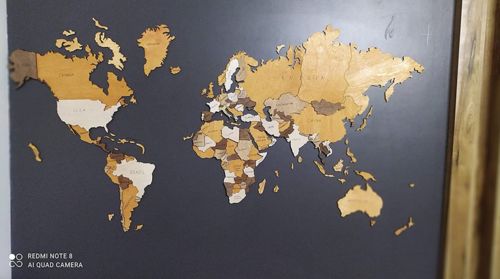 Customer photo review of 3D Wooden World Map Multicolor