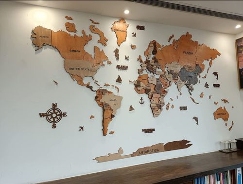 Customer photo review of 3D Wooden World Map Multicolor