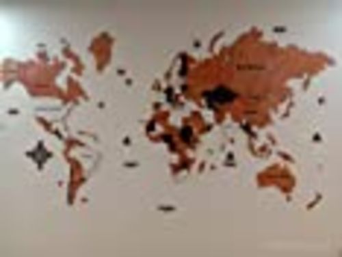 Customer photo review of 3D Wooden World Map Multicolor