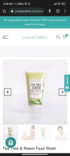 Customer photo review of Tea Tree & Neem Face Wash