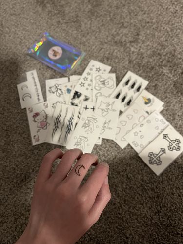 Customer photo review of Angels and More Aesthetic Temporary Tattoos Set of 20