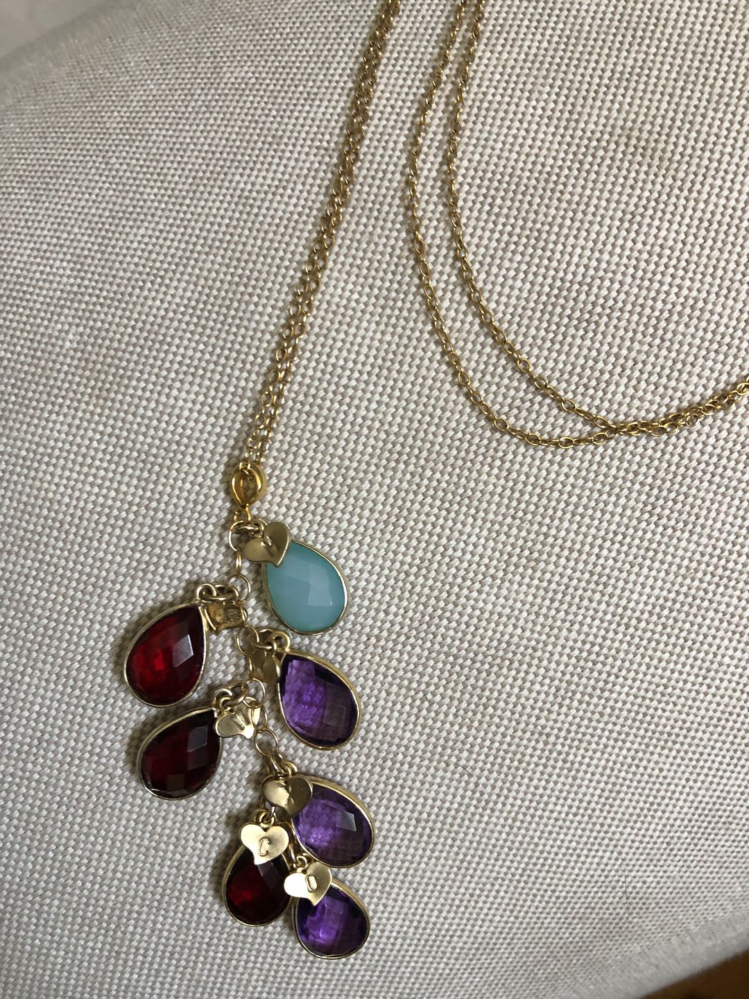 Customer photo review of Teardrop Birthstone Bezel Pendant