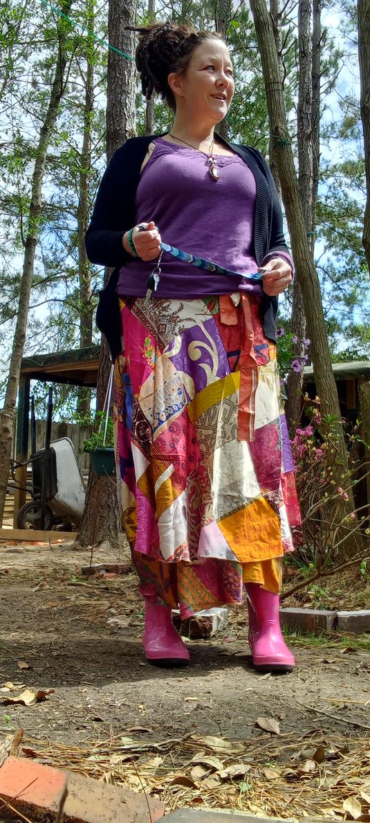 Customer photo review of Perfectly Patchwork Wrap Skirt