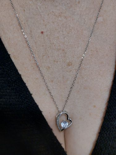 Customer photo review of Weißgold Herz Halskette - An meinen Schatz
