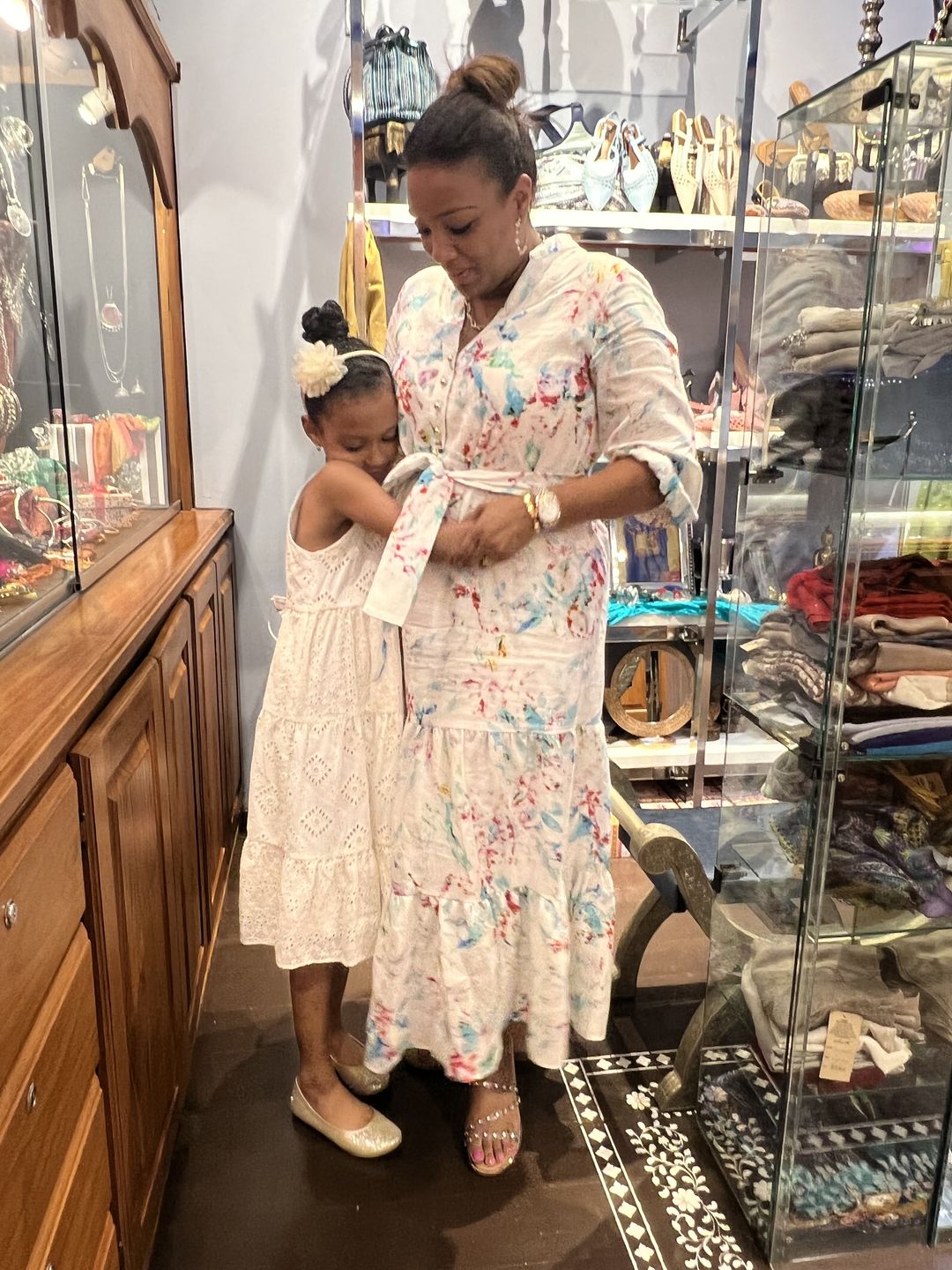 Customer photo review of The St. Barts Belted Maxi Dress - Linen