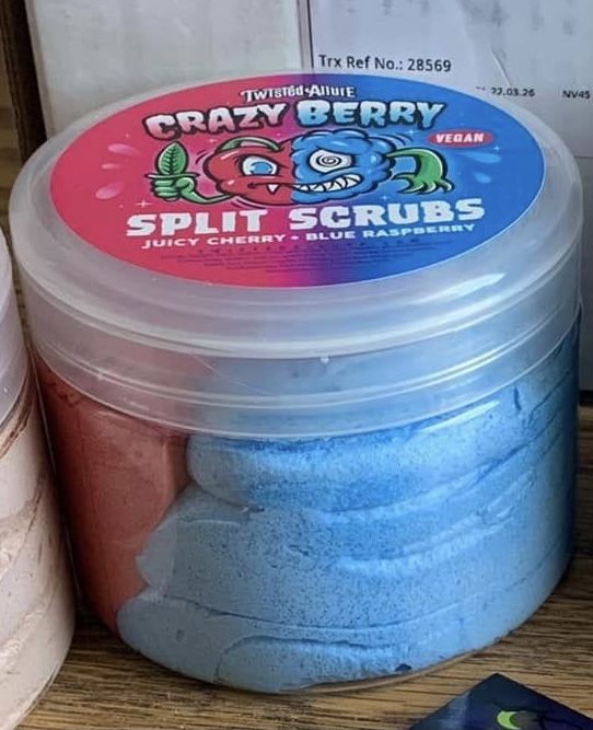 Customer photo review of Crazy Berry Split Scrub