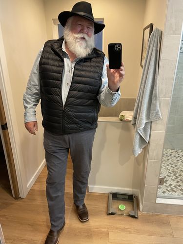 Customer photo review of Men's Vintage Biker Motorcycle Brown Leather Jacket