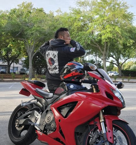 Customer photo review of SIZE UP South Korea 19XX Vintage Flag Acid Wash Hoodie