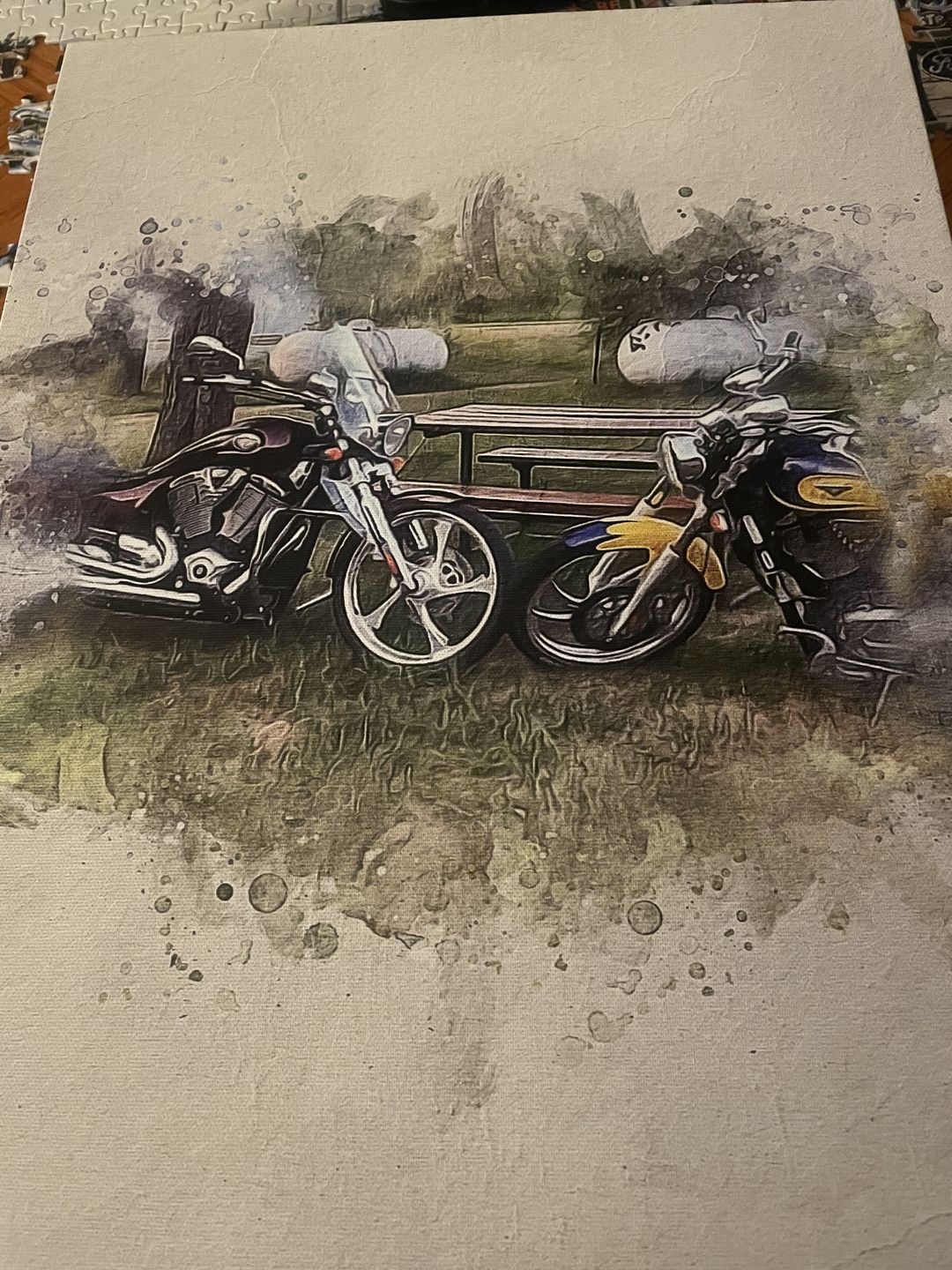 Customer photo review of Personalized Motocycle photo Painting
