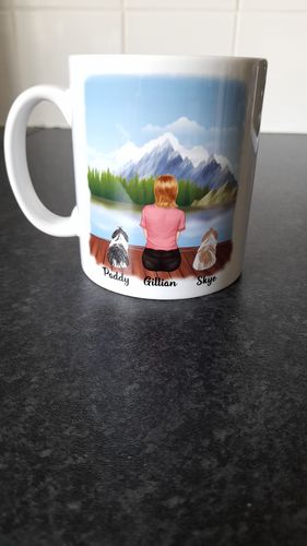 Customer photo review of Girl & Dogs - Life is better with a dog Personalised Mug