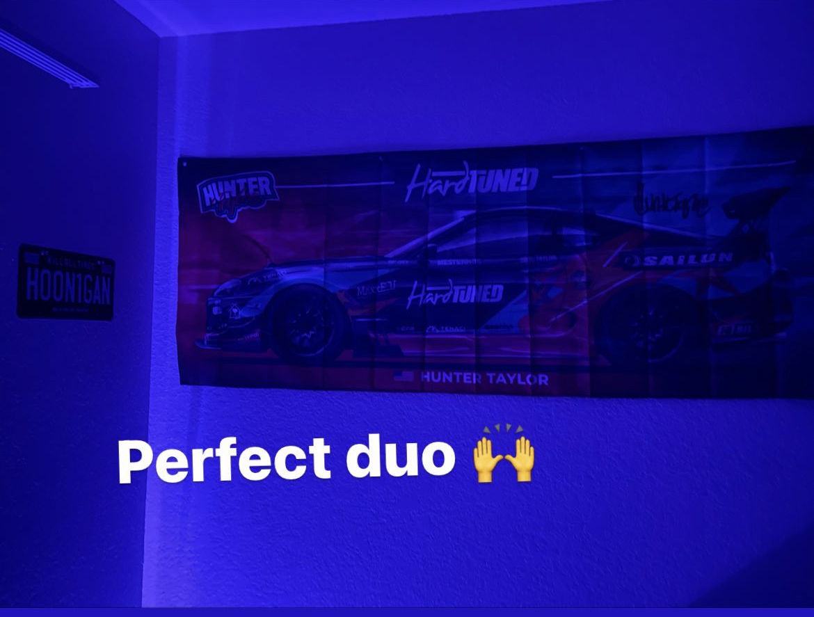 Customer photo review of Hunter Taylor x Hardtuned Workshop Flag **LIMITED EDITION**