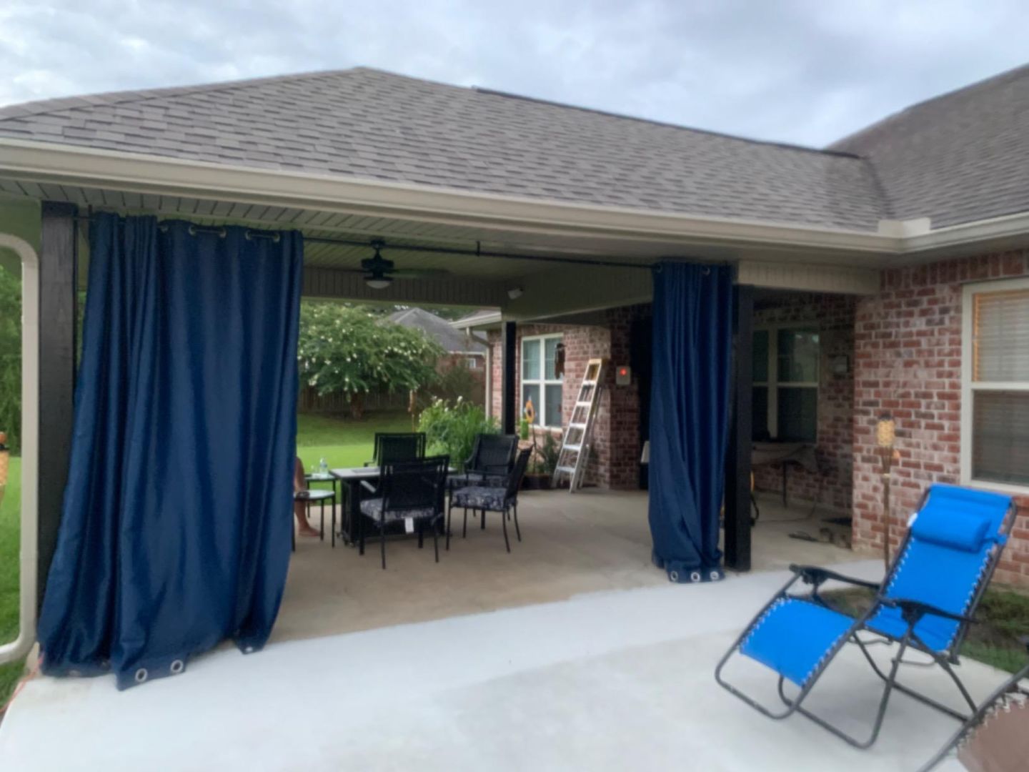 Customer photo review of Top & Bottom Grommet Windproof Outdoor Curtains for Patio 1 Panel