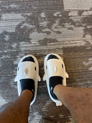 Customer photo review of Shark Slippers 2.0