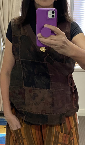 Customer photo review of Sleeveless Spring Women Vintage String Loose Waistcoat