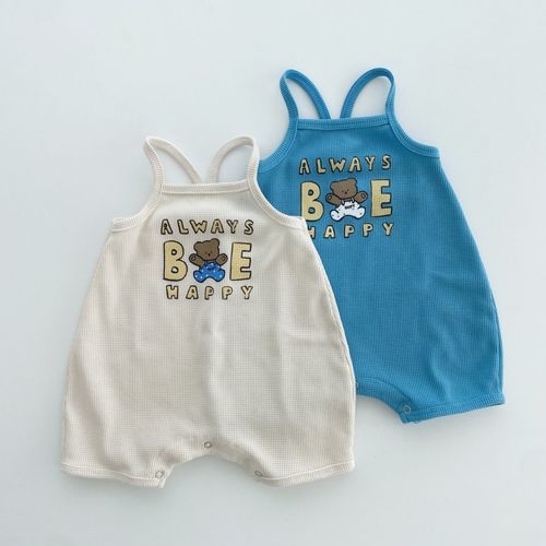 Customer photo review of Unisex Baby Boys Summer Waffle Letter Overalls Baby Clothing Wholesale