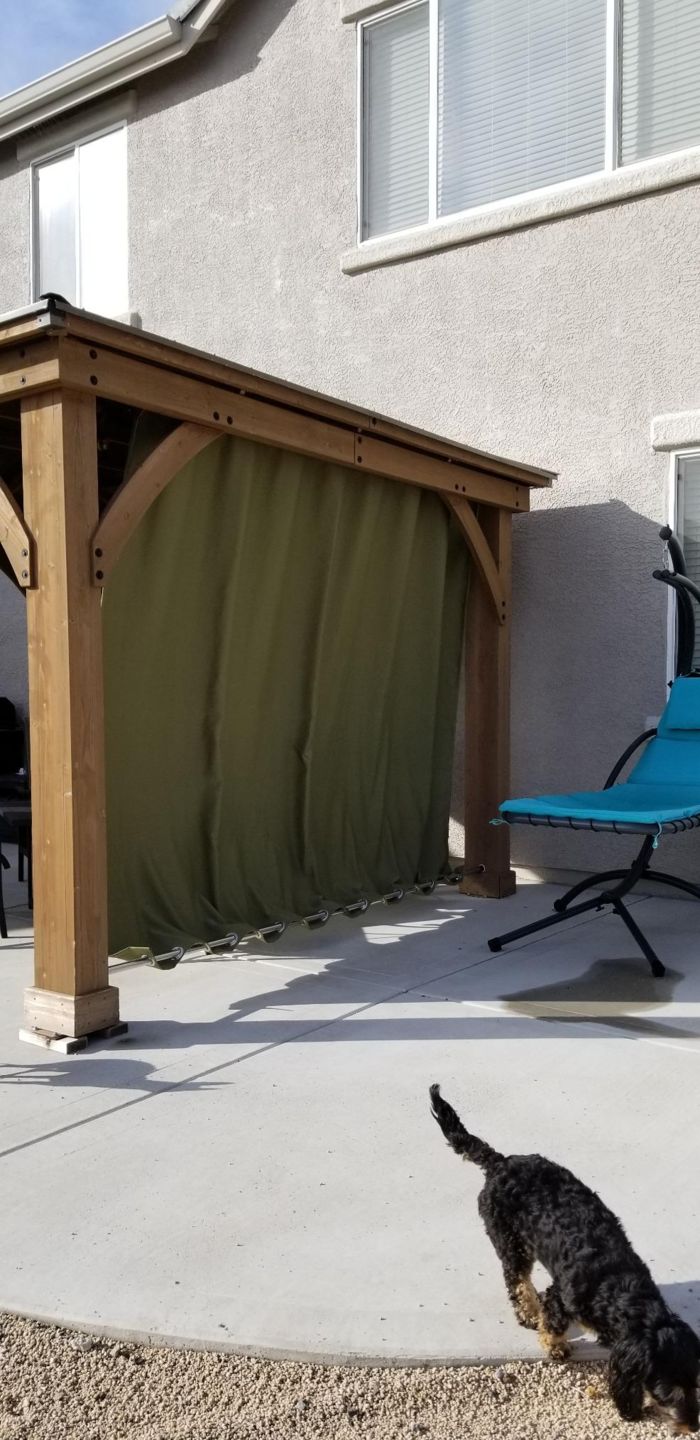 Customer photo review of Top & Bottom Grommet Windproof Outdoor Curtains for Patio 1 Panel