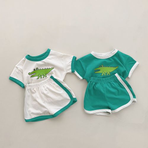 Customer photo review of Unisex Baby Boys Summer Crocodile T-shirt and Shorts Set Wholesale Girls Clothing