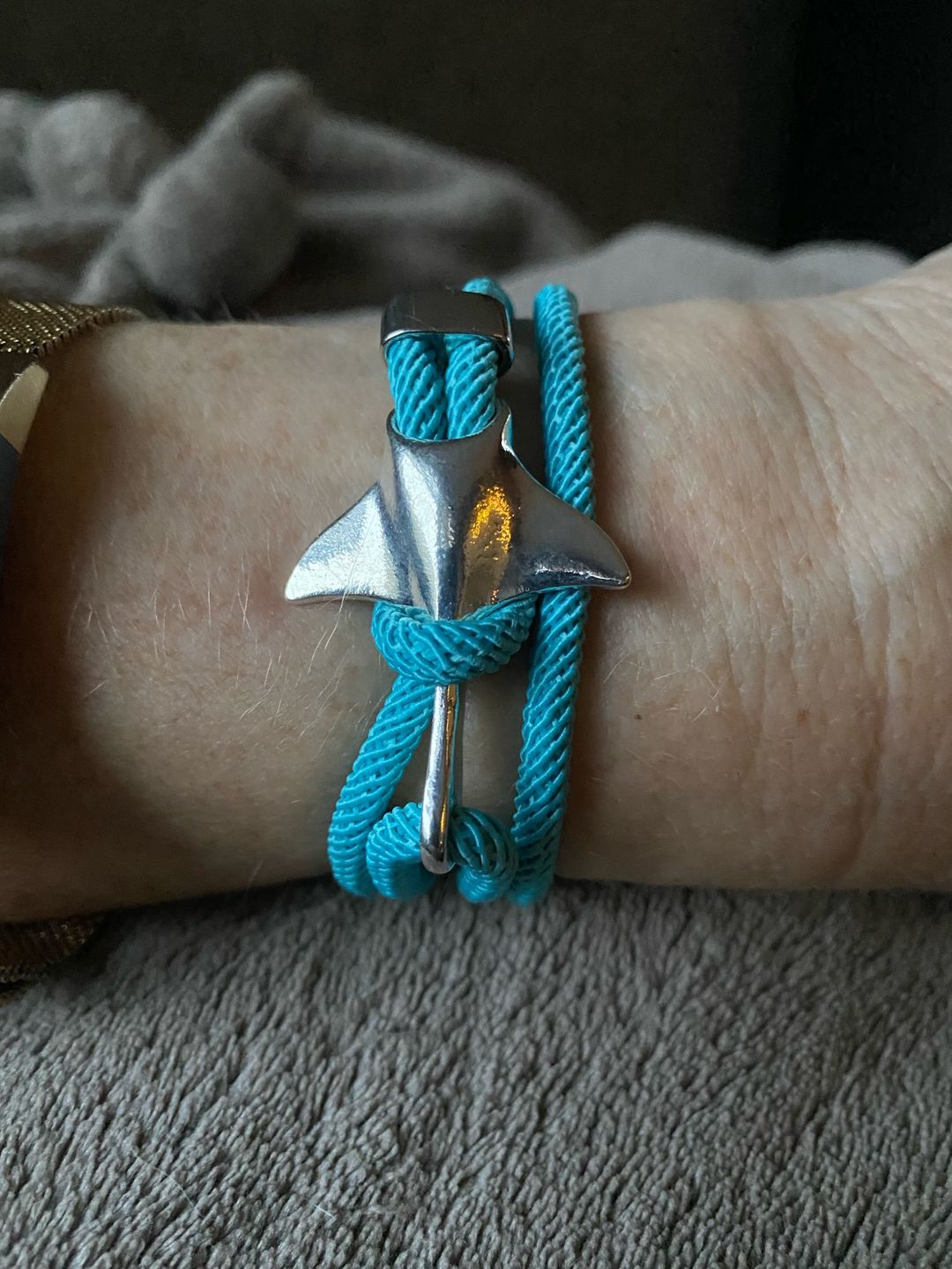 Customer photo review of Adjustable Manta Bracelet - various colours