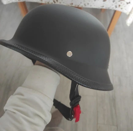 Customer photo review of Mayan Style Half Helmet Lightweight Face German Style DOT Helmet - Matte Black
