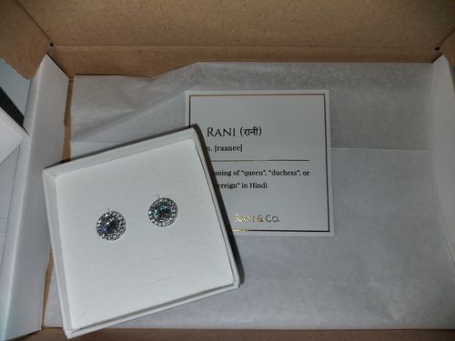 Customer photo review of Silver Cubic Zirconia Stud Earrings