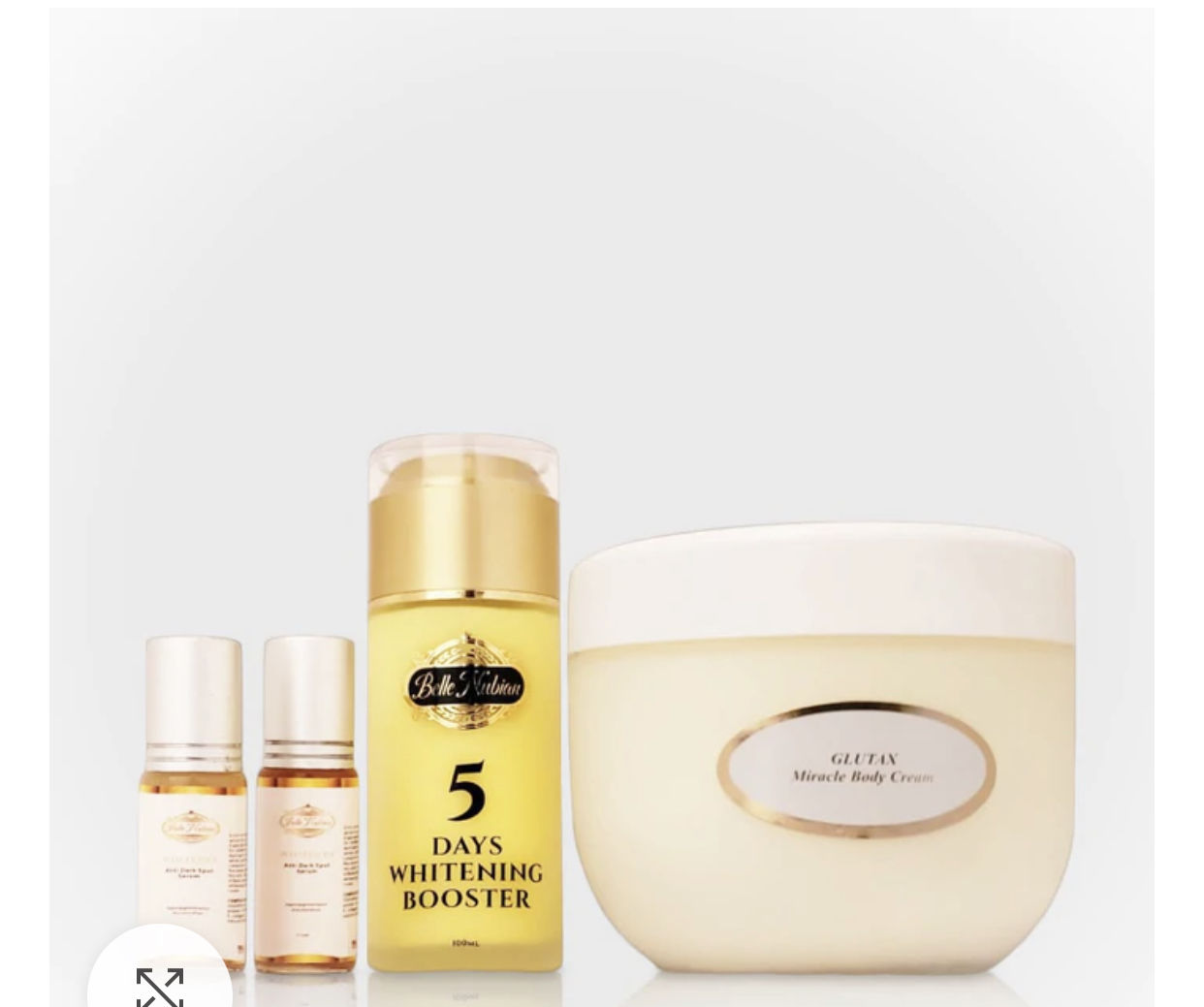 Avis photo client de la Crème corporelle miracle Glutax avec 2 sérums Belle Nubian + 1 booster éclaircissant 5 jours