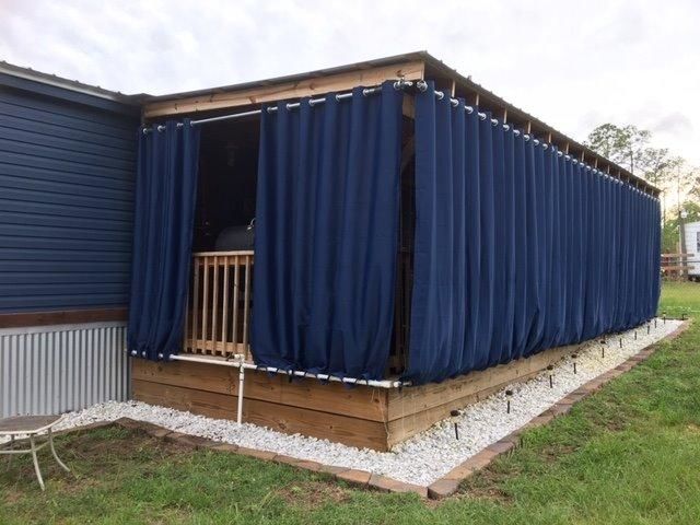Customer photo review of Top & Bottom Grommet Windproof Outdoor Curtains for Patio 1 Panel