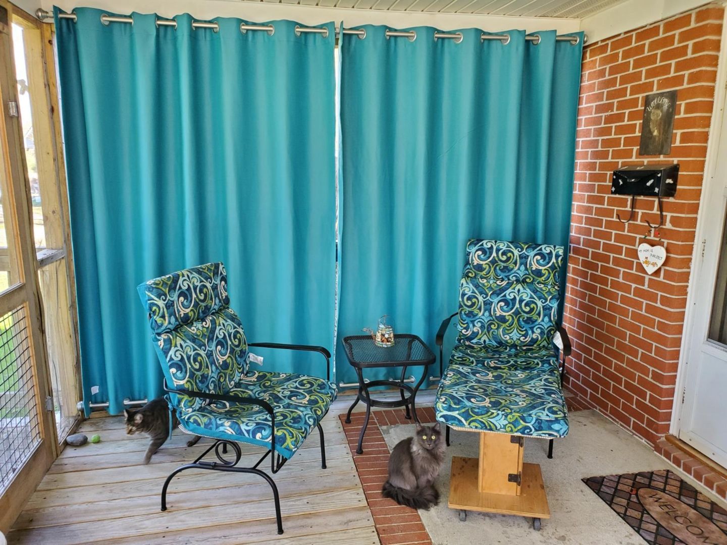 Customer photo review of Top & Bottom Grommet Windproof Outdoor Curtains for Patio 1 Panel