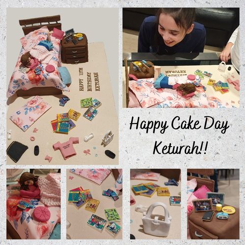 Customer photo review of Watercolour Floral - Edible Icing Cake Wrap