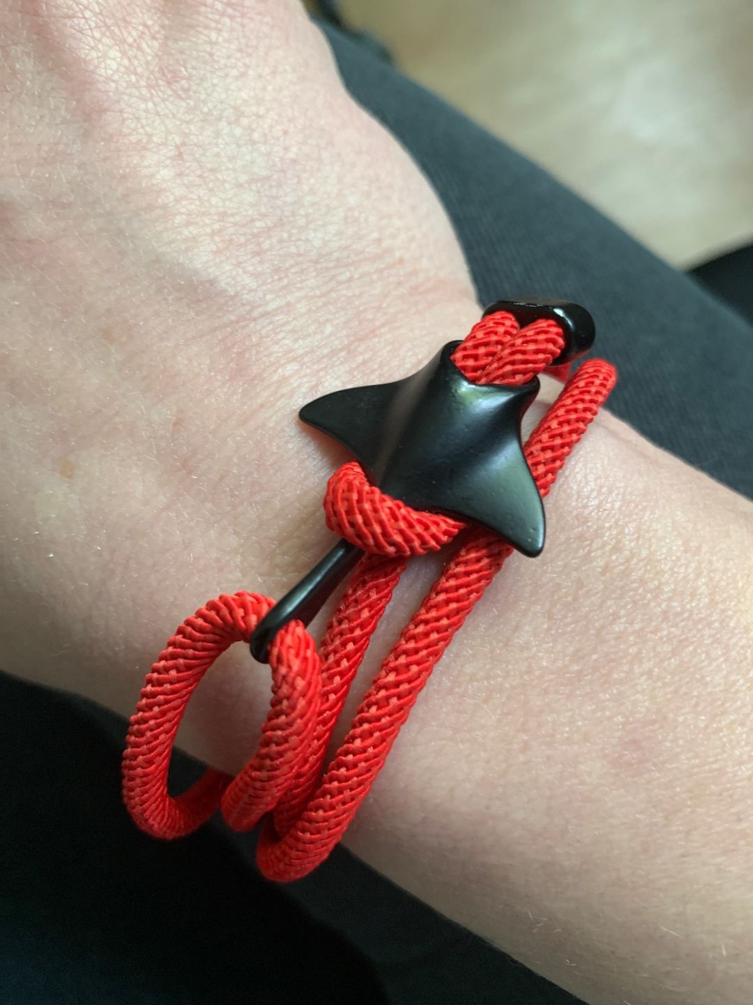 Customer photo review of Adjustable Manta Bracelet - various colours