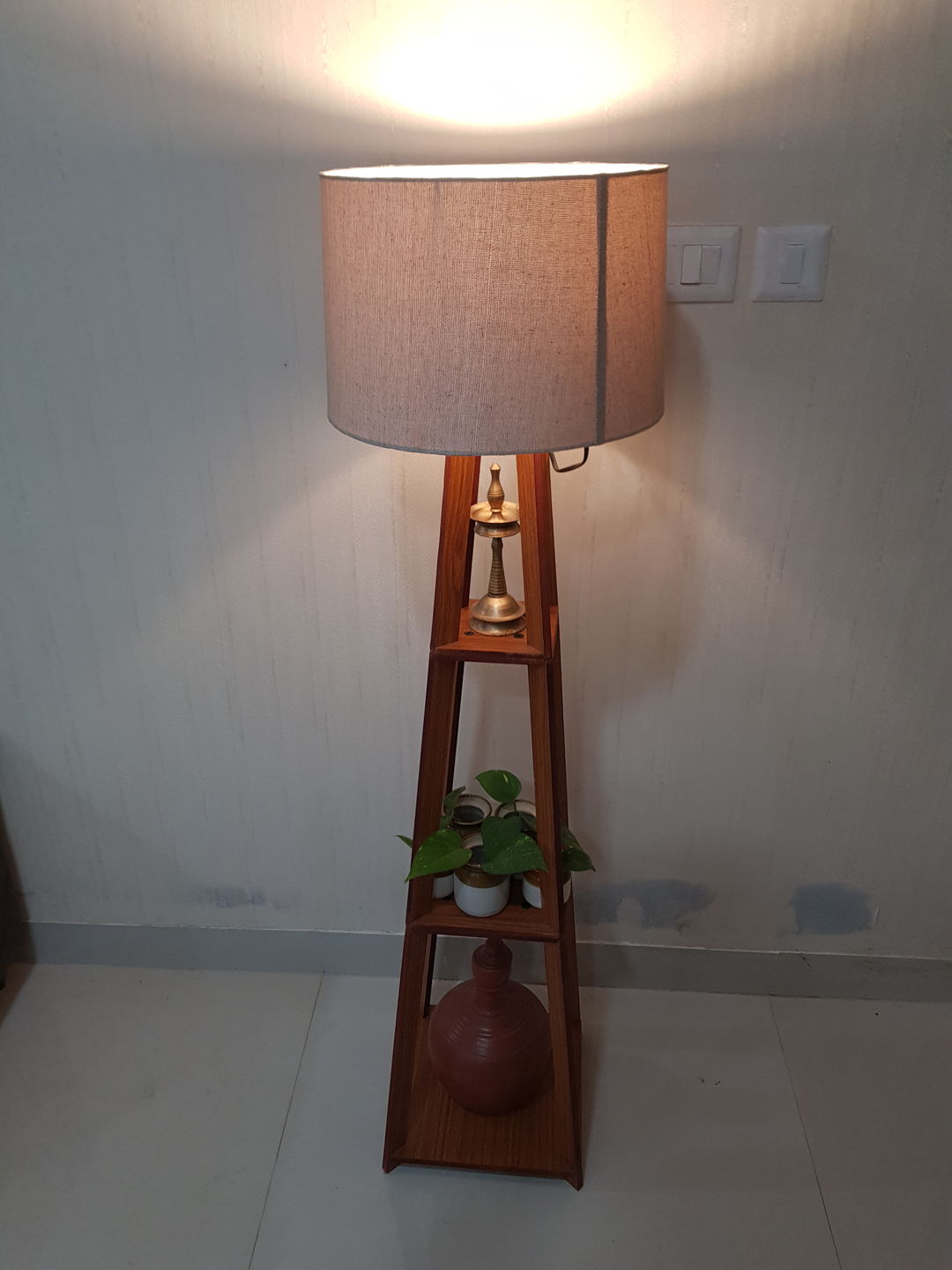Customer photo review of Decorative  Wooden Floor Lamp for Home Decoration Living Room Corner