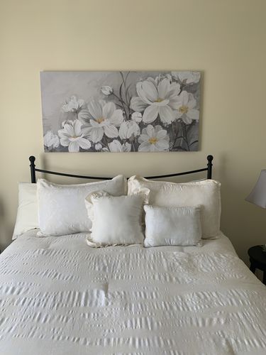 Customer photo review of 'White Flower Garden' Framed Canvas