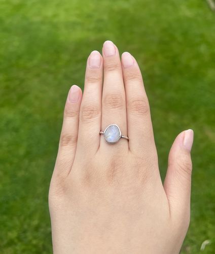 Customer photo review of Irregular Moonstone Ring (Silver)