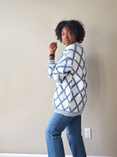 Customer photo review of Argyle Pattern Button Front Cardigan