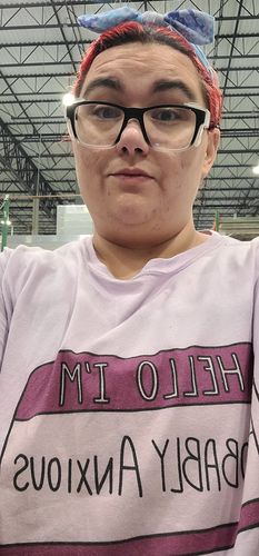 Customer photo review of Hello I'm Probably Anxious (Nametag)