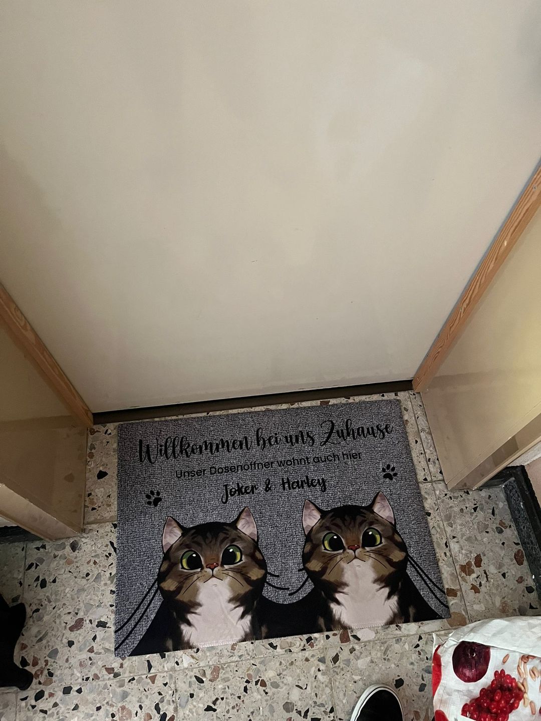 Customer photo review of Bei mir Zuhause - Individuelle Fußmatte
