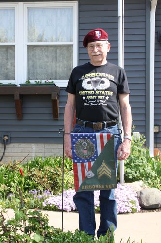 Customer photo review of Personalized Army Veteran Garden Flag Double-sided Print