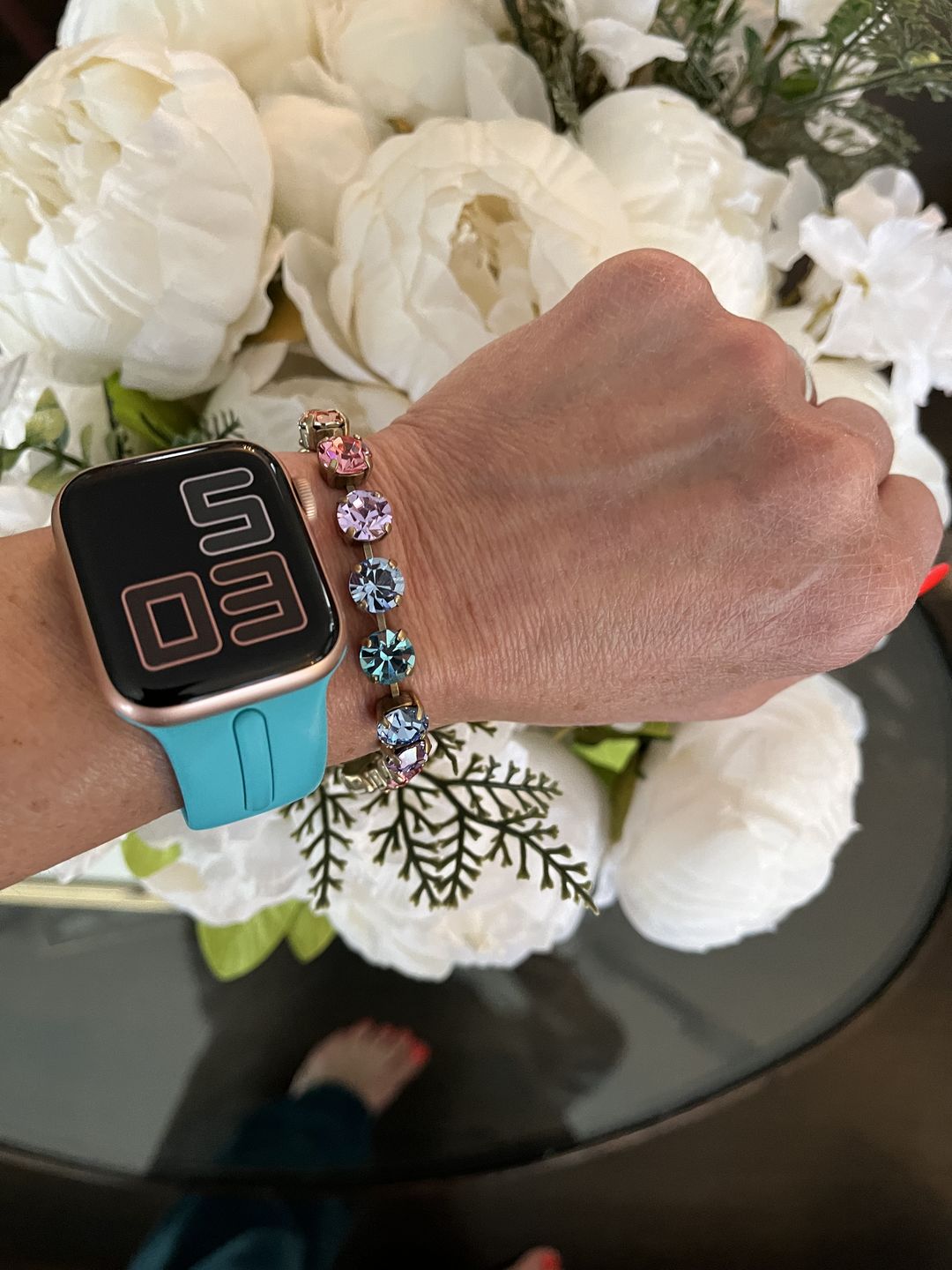Customer photo review of Arista Bracelet in Cotton Candy Ombré