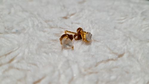 Customer photo review of Moonstone Stud Earrings