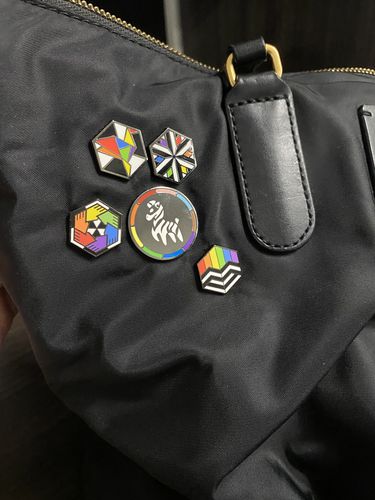 Customer photo review of Inclusive Flag - 3rd Edition Pins [Set]